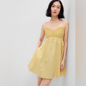 GAP Yellow Mini Sundress with Smocked Bodice